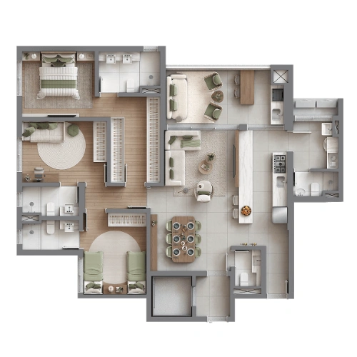 Planta 131m²
