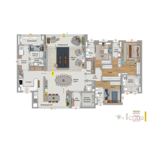 Planta 207m²