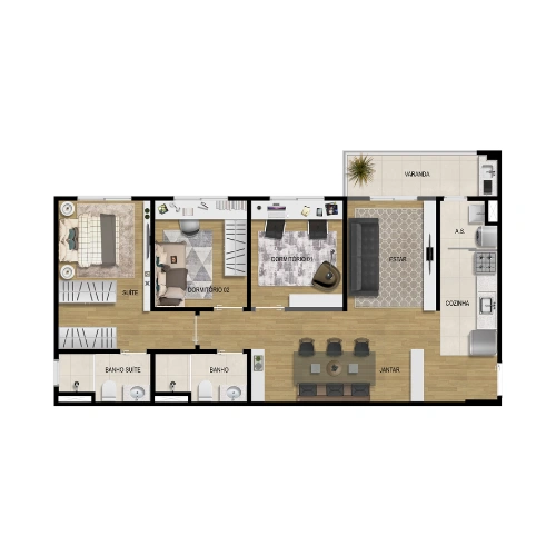 Planta 85m²
