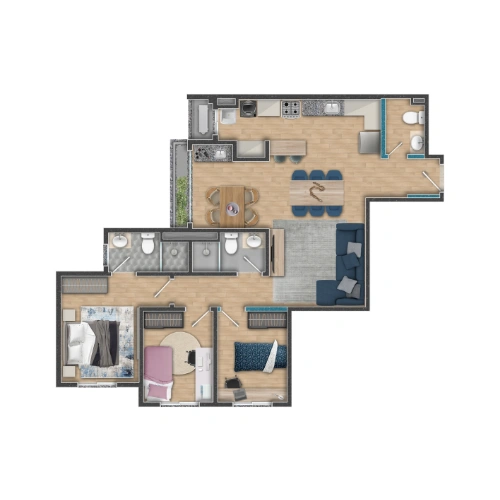 Planta 95m²