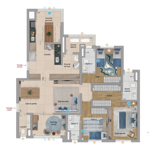 Planta 131m²