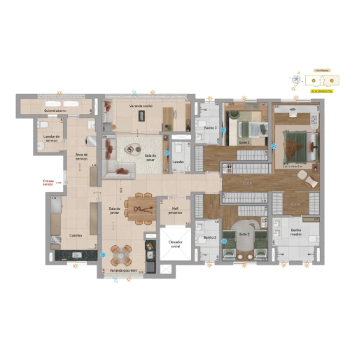 Planta 164m²