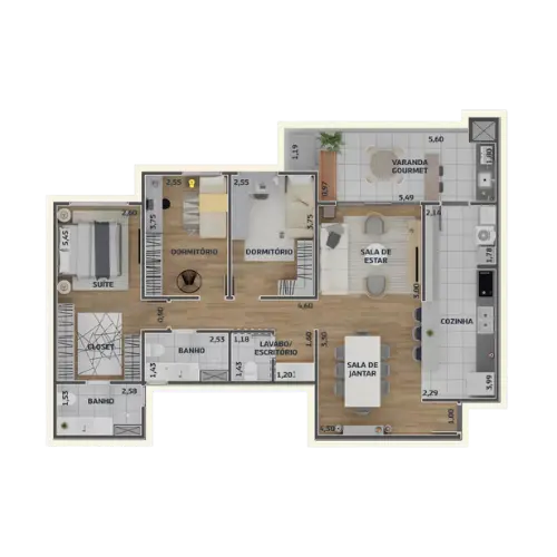 Planta 112m²
