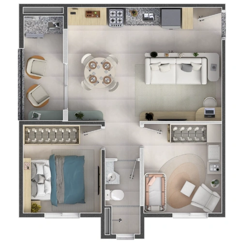 Planta 53m²