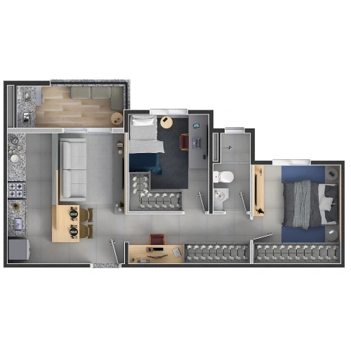 Planta 54m²