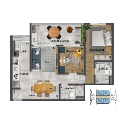 Planta 86m²