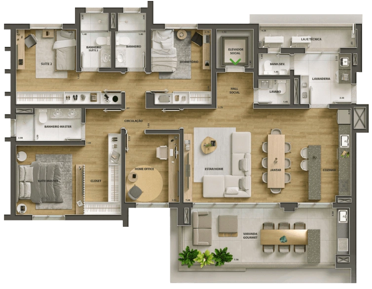 Planta 157m²
