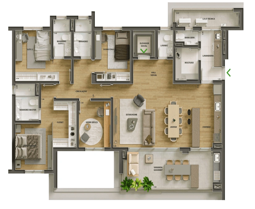 Planta 175m²